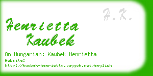 henrietta kaubek business card